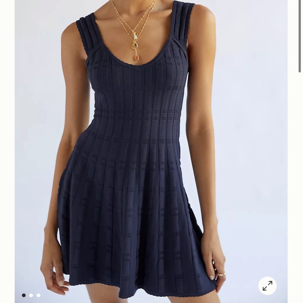 Navy Sleeveless Knit Dress